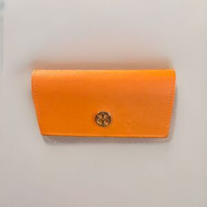 Tory Burch Sunglasses Case Orange Faux Leather Soft Case
